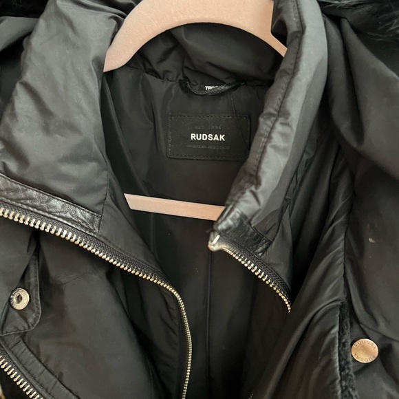 RUDSAK GOOSE DOWN COAT WITH GENUINE LEATHER - Picture 4 of 8